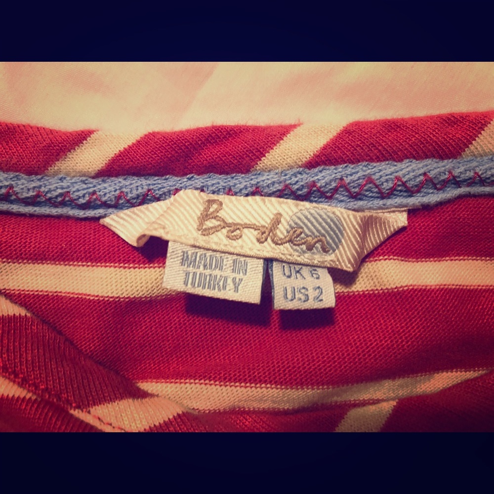 Fuschia and cream stripe Boden dress